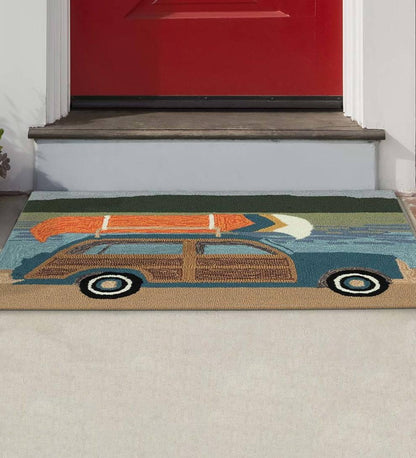 Plow & Hearth Synthetic Rugs Indoor Living Indoor/Outdoor Synthetic Blend Camping Trip Rug, 24" X 36"
