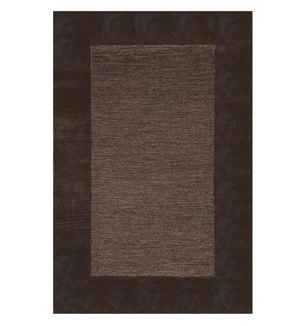 Plow & Hearth Hearth Rugs Fireplace & Hearth Madrid Banded Half-Round Hearth Rug, 2' X 4' - Charcoal Brown