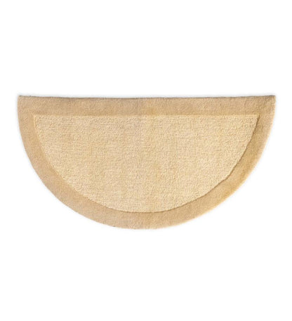 Plow & Hearth Hearth Rugs Fireplace & Hearth Madrid Banded Half-Round Hearth Rug, 2' X 4' - Charcoal Brown