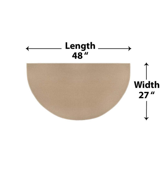 Plow & Hearth Wood Stove Accessories Fireplace & Hearth Flame Resistant Fiberglass Half Round Hearth Rug, 27" X 48" - Blue