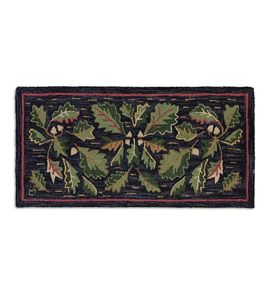 Plow & Hearth Hearth Rugs Fireplace & Hearth Acorns Hand-Hooked Wool Rug, 24" X 48"