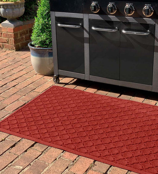 Plow & Hearth Synthetic Rugs Indoor Living Waterhog Cordova Grill Mat, 3' X 5' - Bordeaux