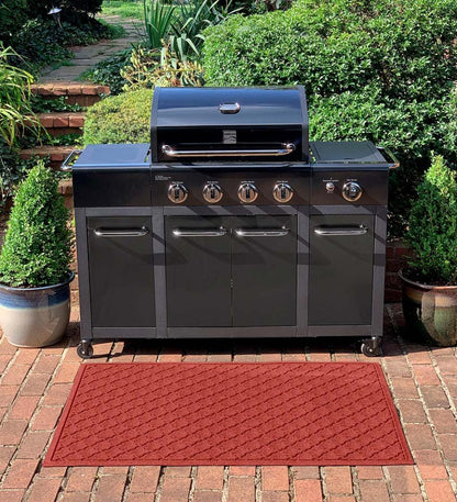 Plow & Hearth Synthetic Rugs Indoor Living Waterhog Cordova Grill Mat, 3' X 5' - Bordeaux