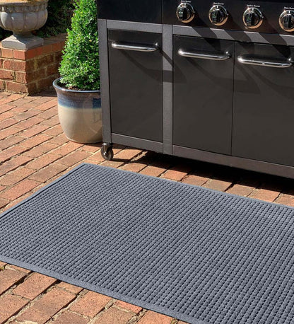 Plow & Hearth Synthetic Rugs Indoor Living Waterhog Square Pattern Grill Mat, 3' X 5' - Bordeaux