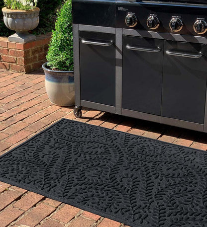 Plow & Hearth Synthetic Rugs Indoor Living Waterhog Boxwood Grill Mat, 3' X 5' - Bordeaux