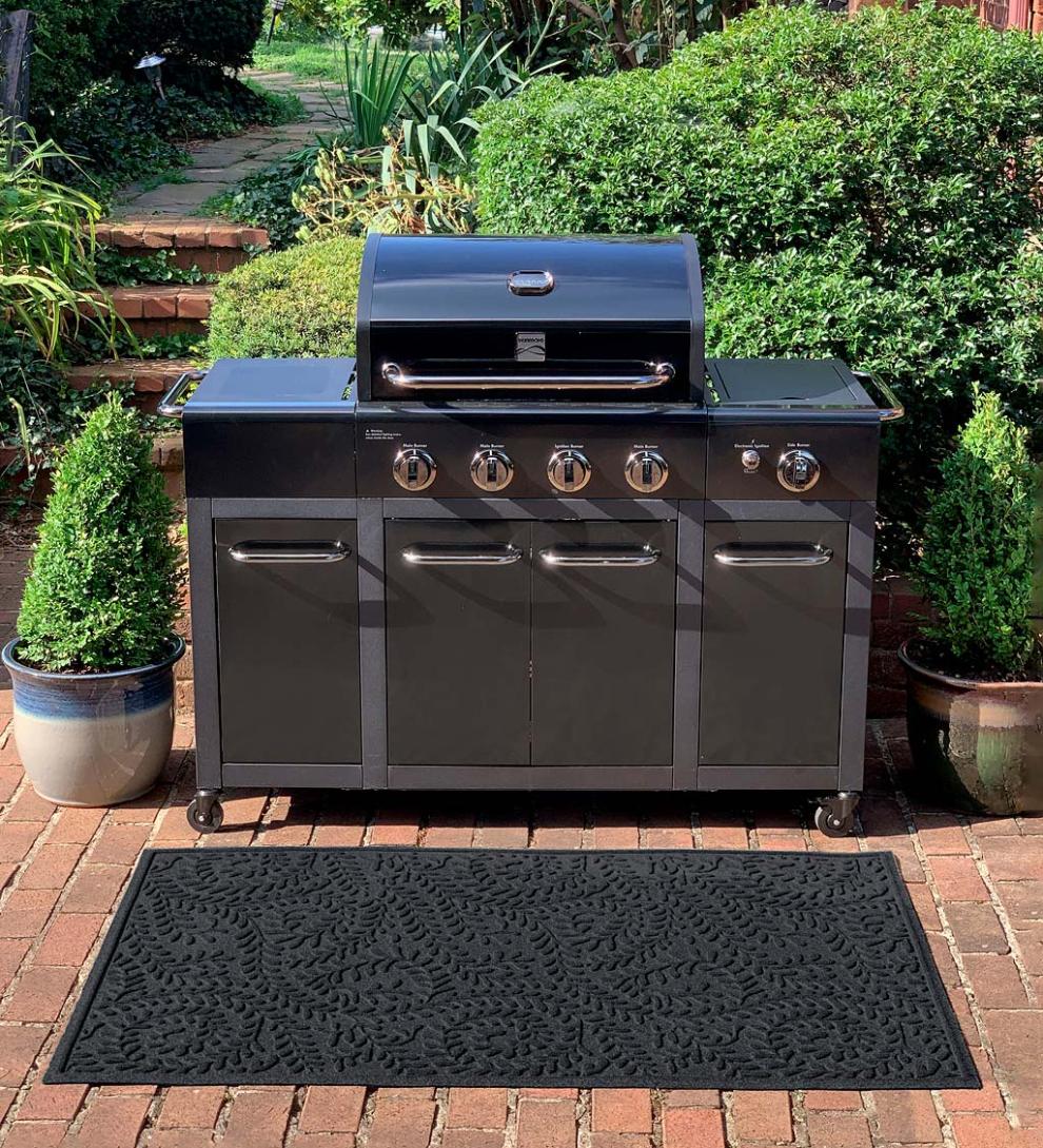 Plow & Hearth Synthetic Rugs Indoor Living Waterhog Boxwood Grill Mat, 3' X 5' - Bordeaux