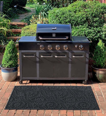 Plow & Hearth Synthetic Rugs Indoor Living Waterhog Boxwood Grill Mat, 3' X 5' - Bordeaux