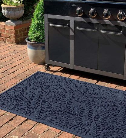 Plow & Hearth Synthetic Rugs Indoor Living Waterhog Boxwood Grill Mat, 3' X 5' - Bordeaux