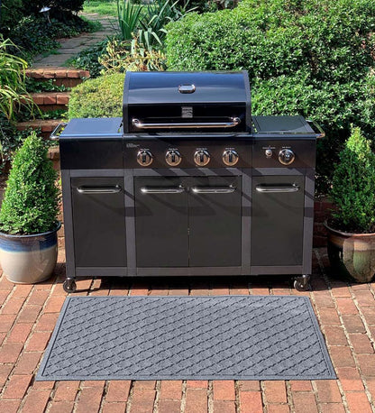 Plow & Hearth Synthetic Rugs Indoor Living Waterhog Cordova Grill Mat, 3' X 5' - Bordeaux
