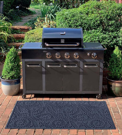 Plow & Hearth Synthetic Rugs Indoor Living Waterhog Boxwood Grill Mat, 3' X 5' - Bordeaux
