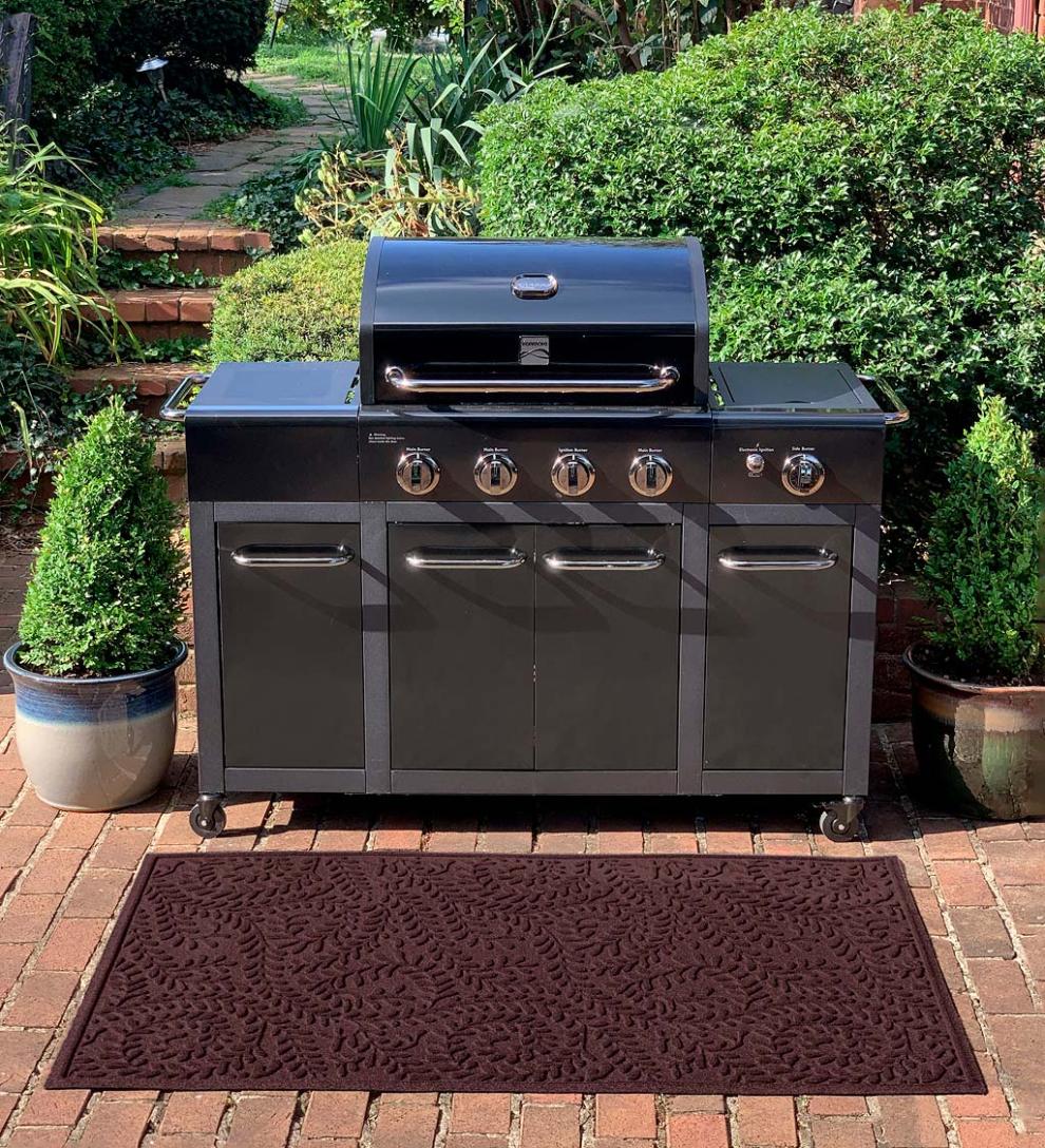Plow & Hearth Synthetic Rugs Indoor Living Waterhog Boxwood Grill Mat, 3' X 5' - Bordeaux