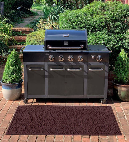 Plow & Hearth Synthetic Rugs Indoor Living Waterhog Boxwood Grill Mat, 3' X 5' - Bordeaux