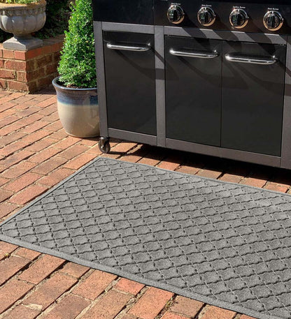 Plow & Hearth Synthetic Rugs Indoor Living Waterhog Cordova Grill Mat, 3' X 5' - Bordeaux