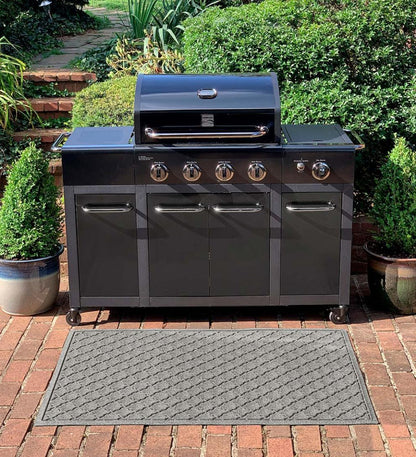 Plow & Hearth Synthetic Rugs Indoor Living Waterhog Cordova Grill Mat, 3' X 5' - Bordeaux