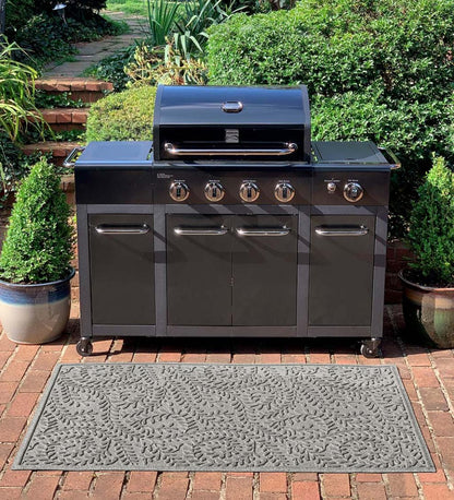 Plow & Hearth Synthetic Rugs Indoor Living Waterhog Boxwood Grill Mat, 3' X 5' - Bordeaux
