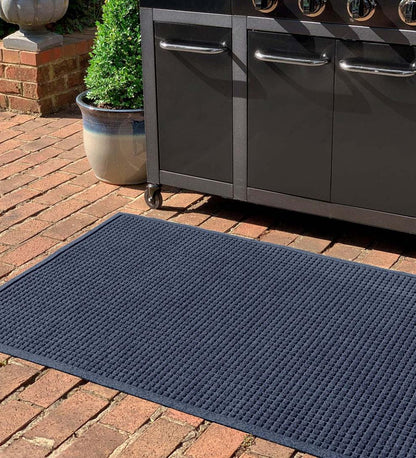 Plow & Hearth Synthetic Rugs Indoor Living Waterhog Square Pattern Grill Mat, 3' X 5' - Bordeaux