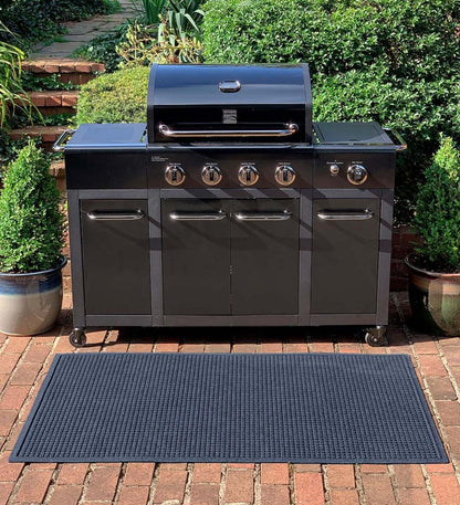 Plow & Hearth Synthetic Rugs Indoor Living Waterhog Square Pattern Grill Mat, 3' X 5' - Bordeaux