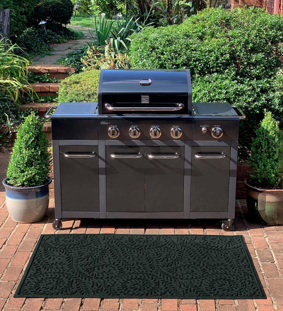 Plow & Hearth Synthetic Rugs Indoor Living Waterhog Boxwood Grill Mat, 3' X 5' - Bordeaux