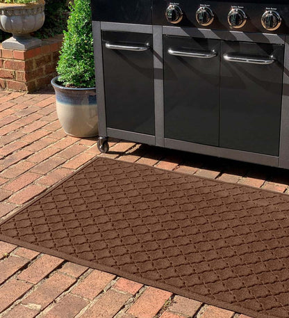 Plow & Hearth Synthetic Rugs Indoor Living Waterhog Cordova Grill Mat, 3' X 5' - Bordeaux