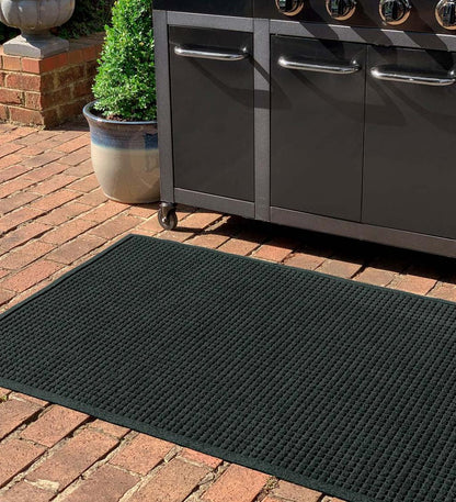 Plow & Hearth Synthetic Rugs Indoor Living Waterhog Square Pattern Grill Mat, 3' X 5' - Bordeaux