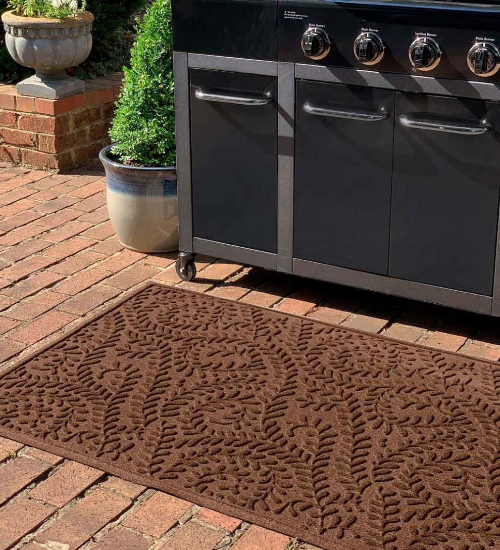 Plow & Hearth Synthetic Rugs Indoor Living Waterhog Boxwood Grill Mat, 3' X 5' - Bordeaux