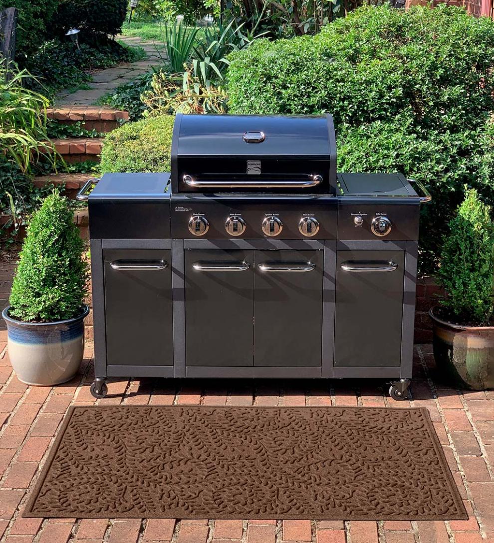 Plow & Hearth Synthetic Rugs Indoor Living Waterhog Boxwood Grill Mat, 3' X 5' - Bordeaux