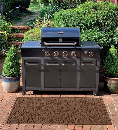 Plow & Hearth Synthetic Rugs Indoor Living Waterhog Boxwood Grill Mat, 3' X 5' - Bordeaux