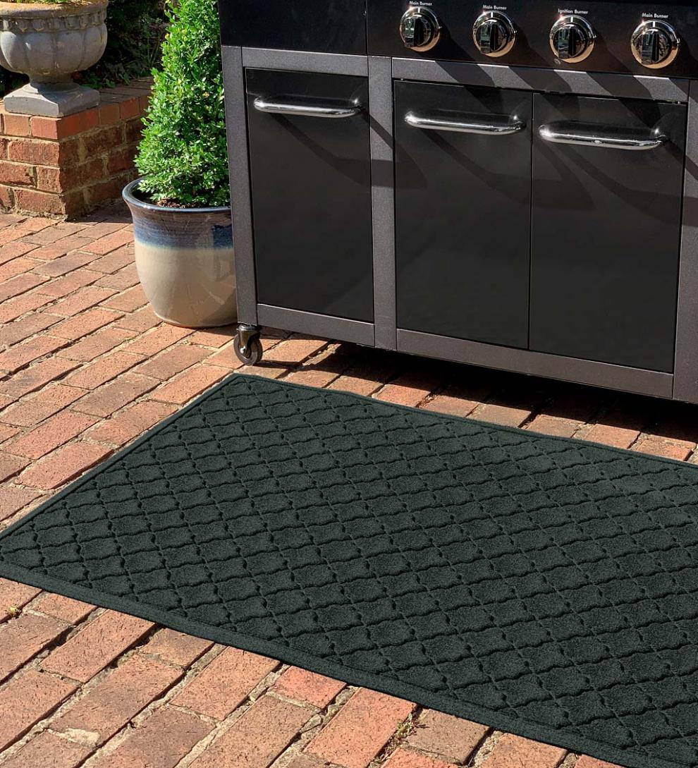 Plow & Hearth Synthetic Rugs Indoor Living Waterhog Cordova Grill Mat, 3' X 5' - Bordeaux