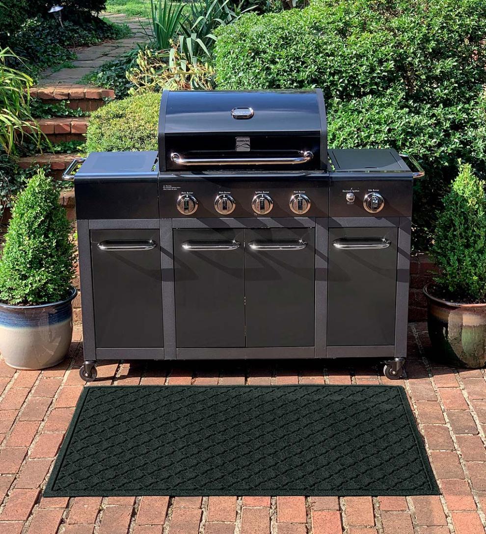 Plow & Hearth Synthetic Rugs Indoor Living Waterhog Cordova Grill Mat, 3' X 5' - Bordeaux