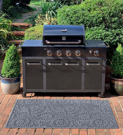 Plow & Hearth Synthetic Rugs Indoor Living Waterhog Boxwood Grill Mat, 3' X 5' - Bordeaux