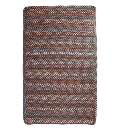Plow & Hearth Hearth Rugs Fireplace & Hearth Blue Ridge Rectangle Wool Braided Rug, 3' X 5' - Moss Multi