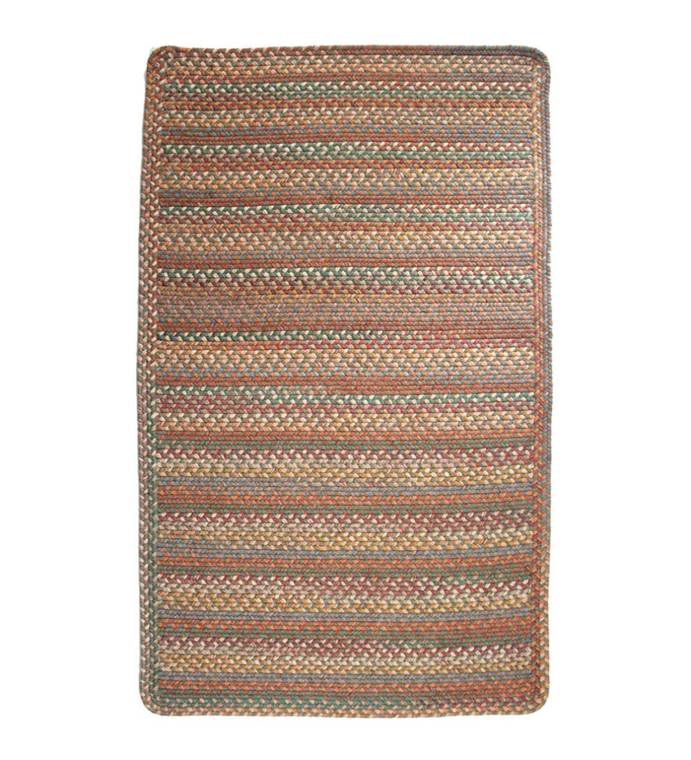 Plow & Hearth Hearth Rugs Fireplace & Hearth Blue Ridge Rectangle Wool Braided Rug, 3' X 5' - Moss Multi