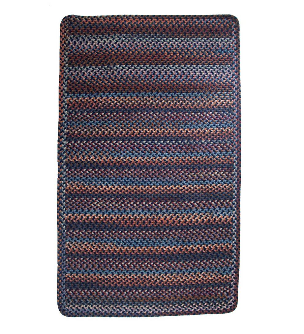 Plow & Hearth Hearth Rugs Fireplace & Hearth Blue Ridge Rectangle Wool Braided Rug, 3' X 5' - Moss Multi