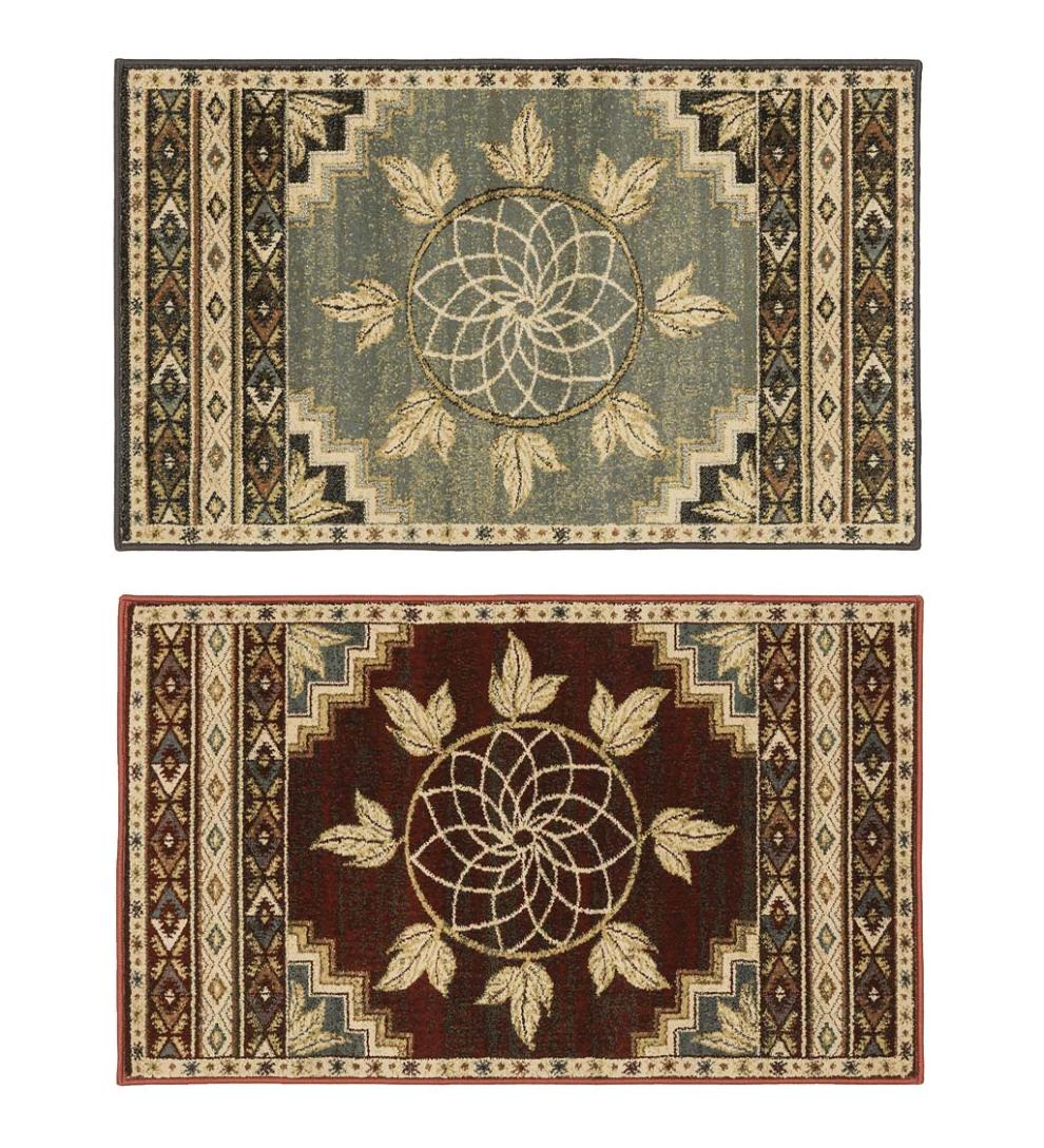 Plow & Hearth Home Accents Indoor Living Vista Ancient Sign Rug, 30" X 50" - Green