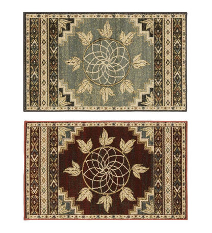 Plow & Hearth Home Accents Indoor Living Vista Ancient Sign Rug, 30" X 50" - Green