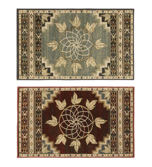 Plow & Hearth Home Accents Indoor Living Vista Ancient Sign Rug, 30" X 50" - Green