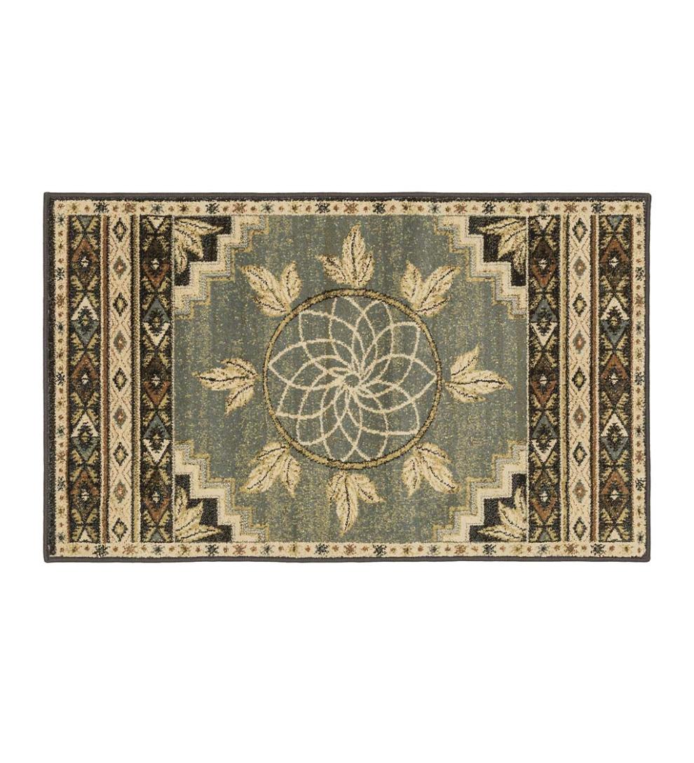Plow & Hearth Home Accents Indoor Living Vista Ancient Sign Rug, 30" X 50" - Green
