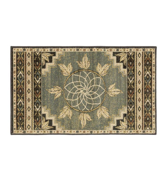 Plow & Hearth Home Accents Indoor Living Vista Ancient Sign Rug, 30" X 50" - Green