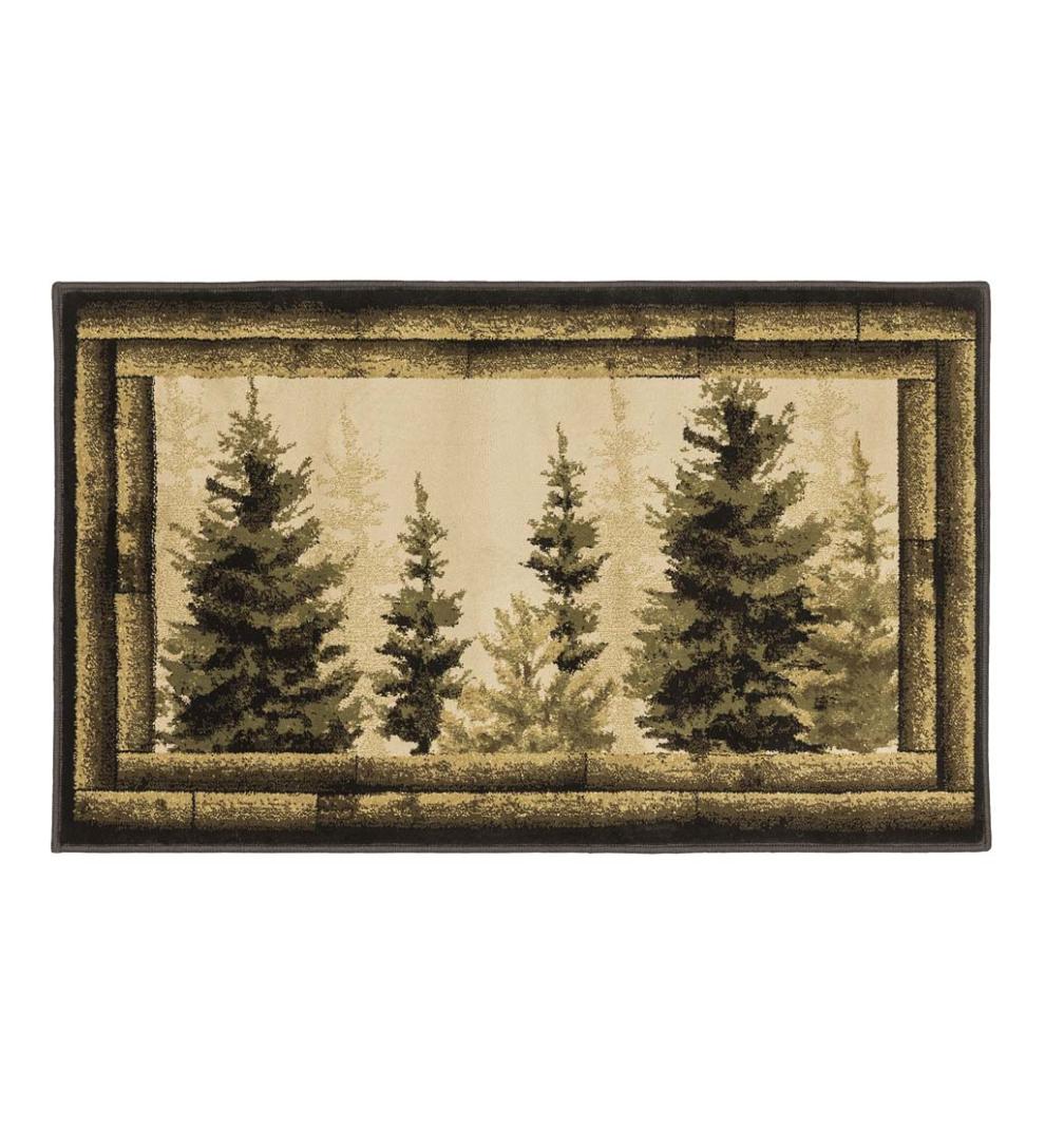 Plow & Hearth Hearth Rugs Fireplace & Hearth Vista Forest Trees Rug, 30" X 50"