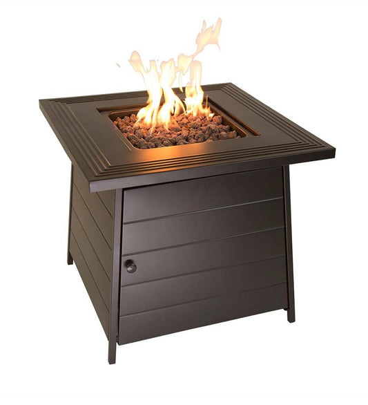 Plow & Hearth Fire Pits Fireplace & Hearth Cason Outdoor Lp Gas Fire Pit With Steel Mantel, 28"