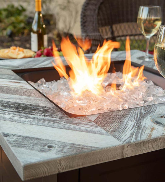 Plow & Hearth Fire Pits Fireplace & Hearth Berwyn Outdoor Lp Gas Fire Pit With Printed Resin Mantel, 30"