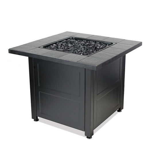 Plow & Hearth Fire Pits Fireplace & Hearth Brookdale Outdoor Lp Gas Fire Pit With Stamped Tile Mantel, 30"