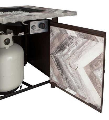Plow & Hearth Fire Pits Fireplace & Hearth Berwyn Outdoor Lp Gas Fire Pit With Printed Resin Mantel, 30"