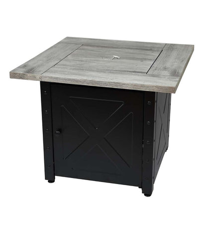 Plow & Hearth Fire Pits Fireplace & Hearth Barnesdale Outdoor Lp Gas Fire Pit With Printed Resin Mantel, 30"